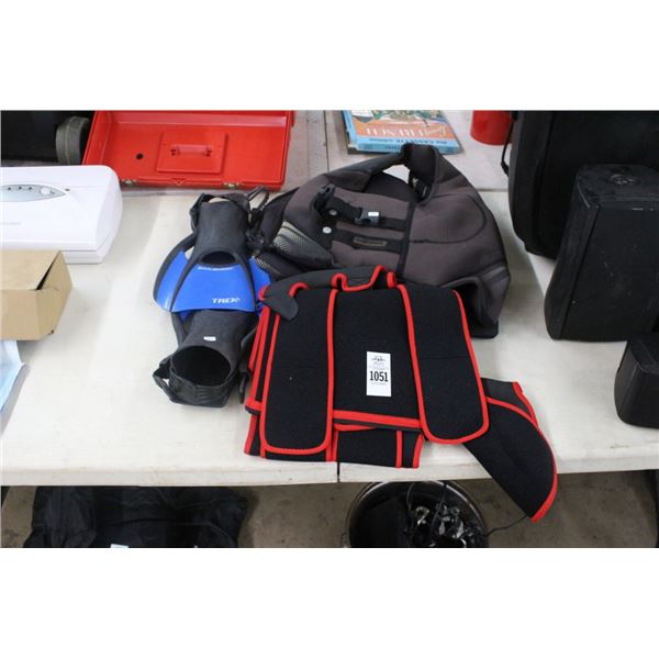 Dive Fins, Life Jacket, Wet Suit Accessories