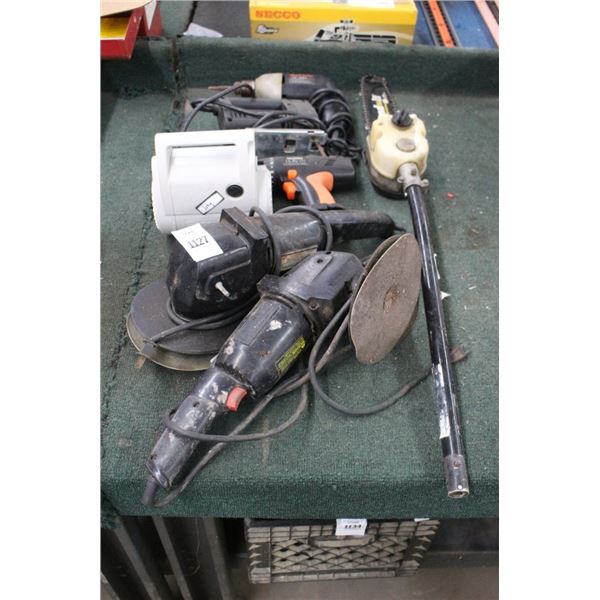 Electric Grinders/Buffers,  Jigsaw,  Drills,  Air Inflator,  Tree Pruner Link Attachment