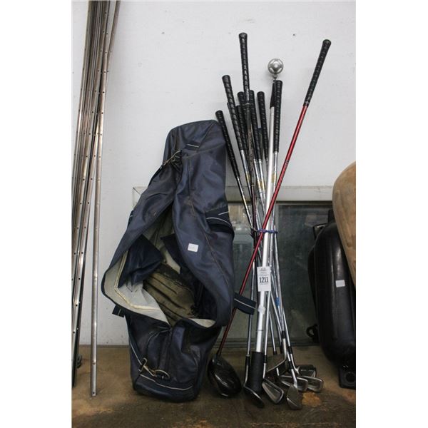 Golf Clubs, Duffle w/Baseball Gloves