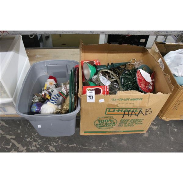Bins 2 w/Holiday Lights, Décor