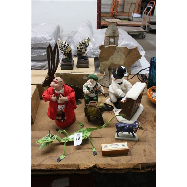 Thinking Man Bookends, Animal Figurines, Holiday Décor