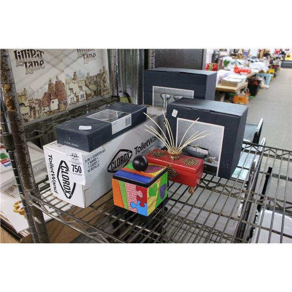 Toilet Cleaning Kit, Pepper Grinders, Ornate Storage Boxes
