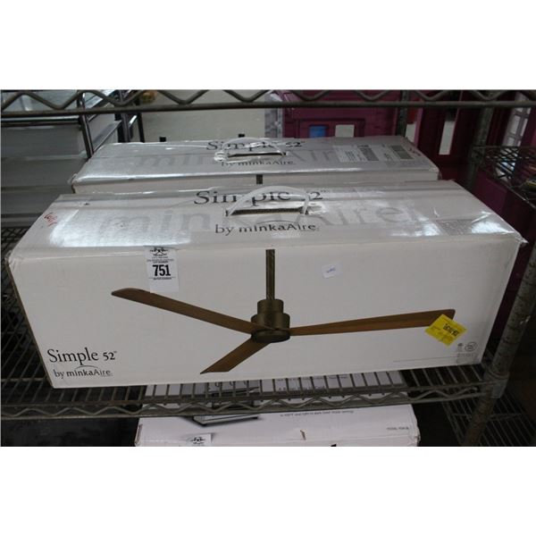 2-Minka Aire  52"  Ceiling Fan - 2 X $