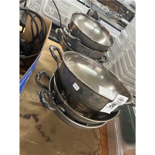 Ornate Footed Silverplate Serving Bowls - 6