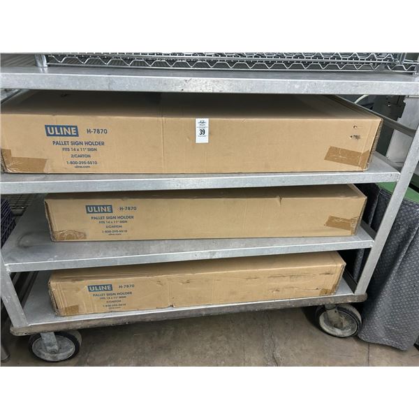 3-Uline Pallet Sign Holder Fits  11"  X  14"   -  3 X $