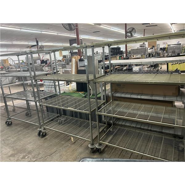 3-4 Shelf Wire Carts - 3 X $