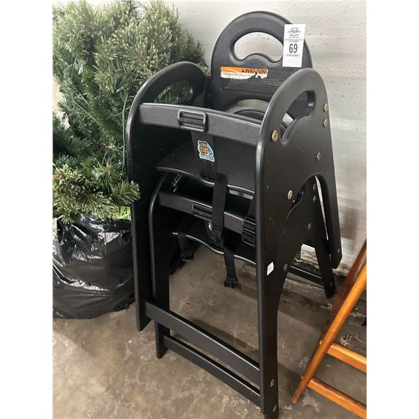 Contemporary Black High Chairs - Pair