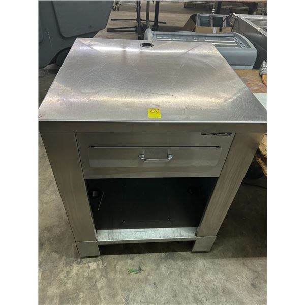 Seco SS  Roling Cashier Station w/Drawer, Cord Cut Out, Cabinet Storage