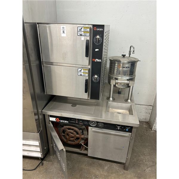 2002  Groen  NGB3E  Gas Double Convection Steamer Work Station w/Kettle