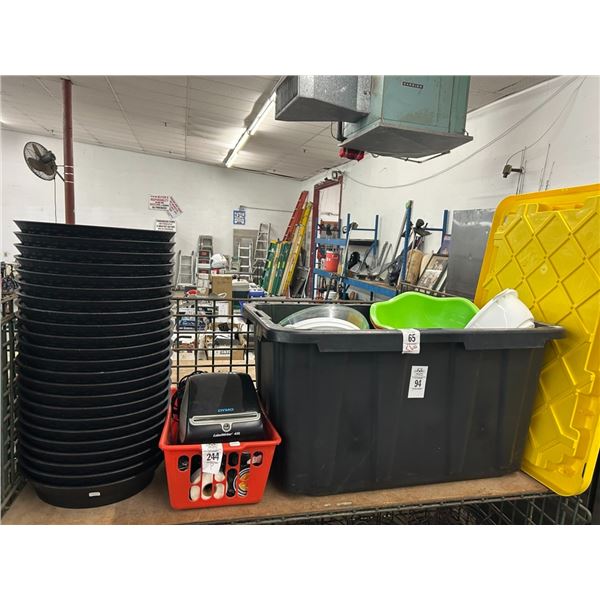 23 Large Plastic Sandwich Baskets, Label Printer w/Supplies NO TUB