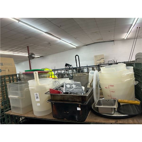 Cambro Measuring Bins, Water Pans, Pizza Cooling Trays, Utensils - Top Shelf