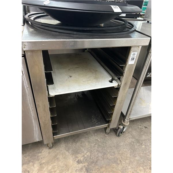 SS  2'  X  30"  Table w/Cut Board, Tray Storage