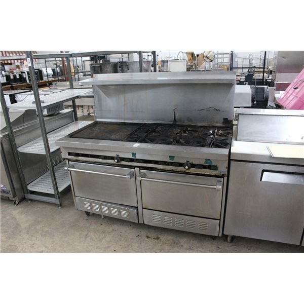 Sure Fire Gas  5'  6 Burner Range/Flat Grill/Double Oven