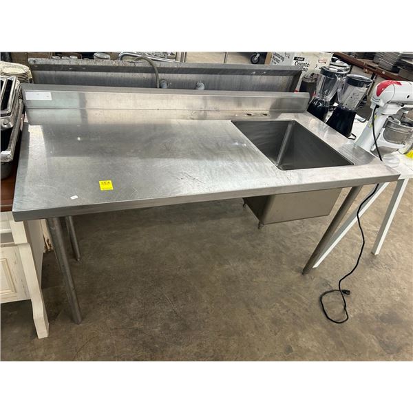 SS  5'  Work Tabble w/Roll Under Storage, Pot Sink
