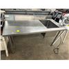 Image 1 : SS  5'  Work Tabble w/Roll Under Storage, Pot Sink