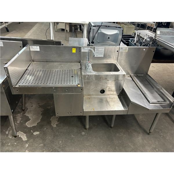 Glass Tender  5'  Work Station, Hand Sink, Bottle Stand, Table, Drainboard