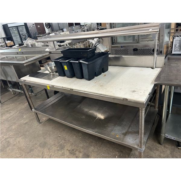 SS  6' Cut Board Table w/Over/Under Shelves