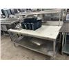 Image 1 : SS  6' Cut Board Table w/Over/Under Shelves