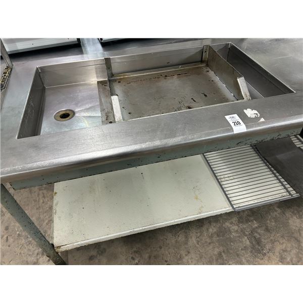 SS  6' Cable w/Trough Sink Over/Under Shelves