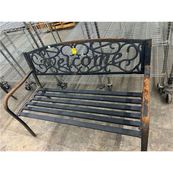 4-Metal Welcome Black Park Bench - 4 X $