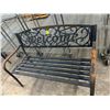 Image 1 : 4-Metal Welcome Black Park Bench - 4 X $