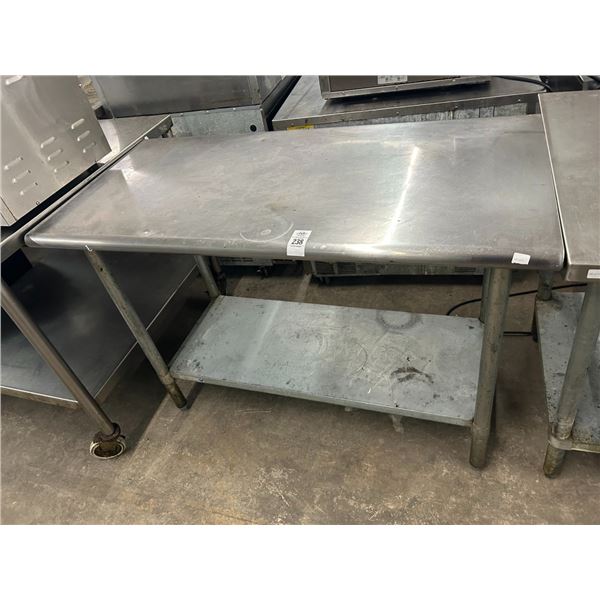 SS  4'  Bullnose Island Table w/Undershelf