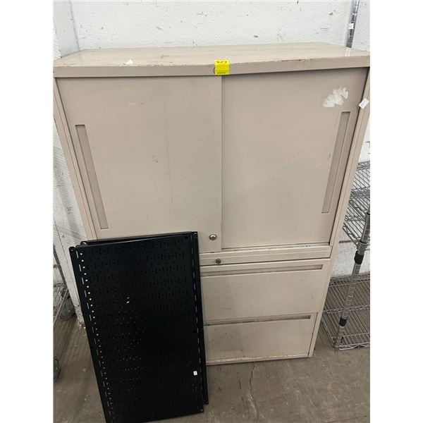 Tan Metal Storage Cabinet