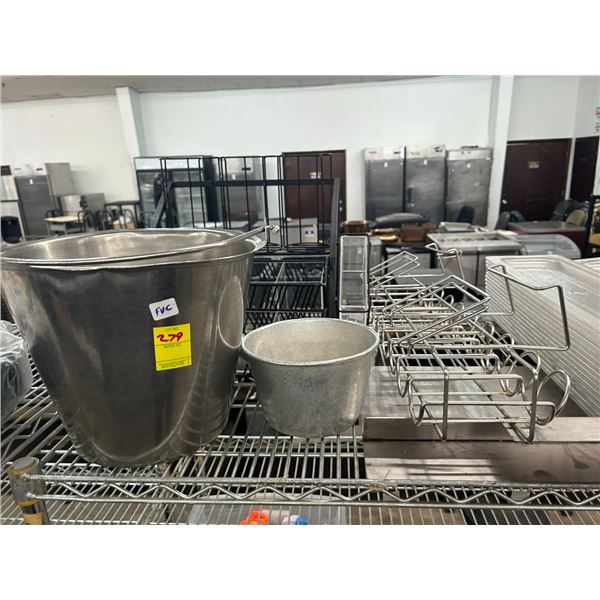 SS Bucket, Organizers, Cambro Lids - Top Shelf