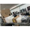 Image 1 : To Go Containers, Poly Aprons, Cast Skillets, Scales, Asst. Suplies - 4 Shelves