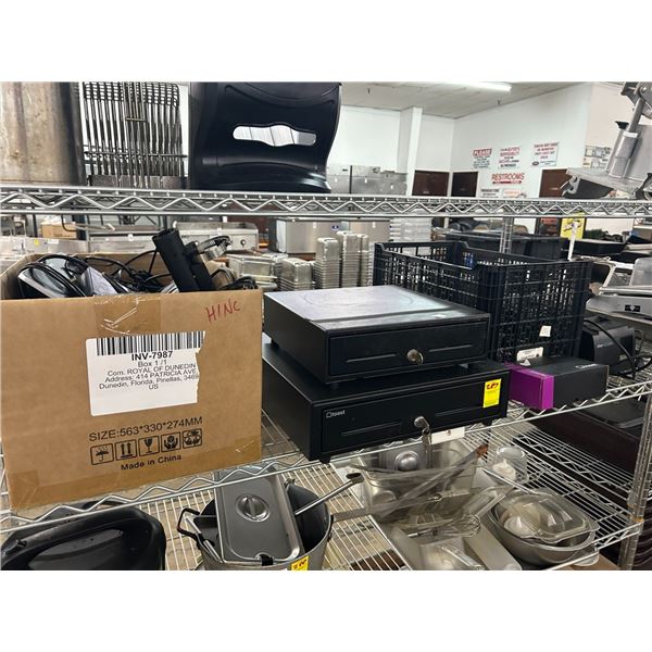 POS Components On Shelf, 2 Locking Cash Drawers