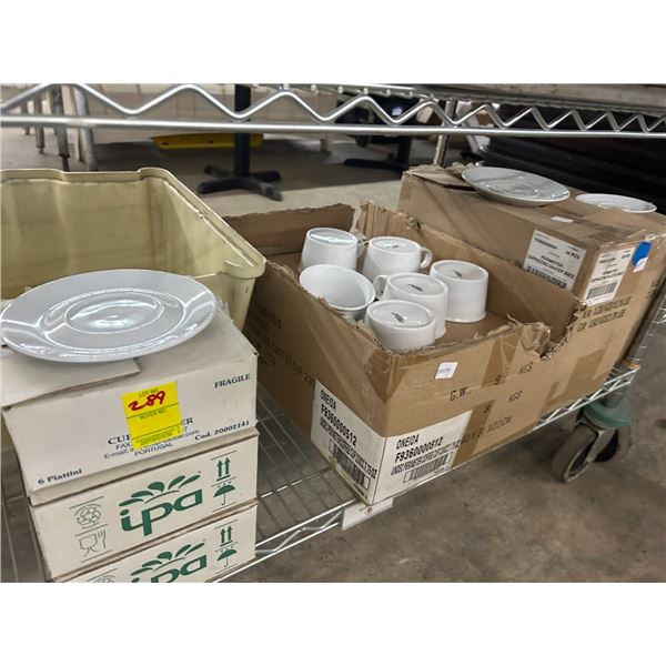 Soup Mugs, Saucers, Beverage Dispensers - Bottom Shelf