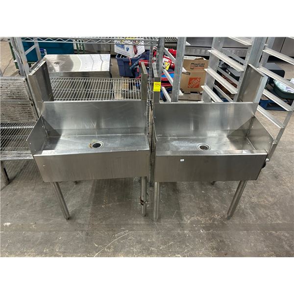 SS Back Bar Drain Tables Pair