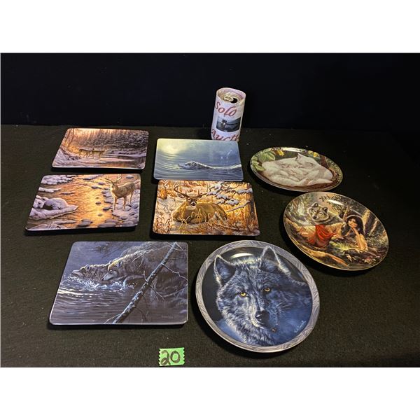 Decorative plates featuring North American animals