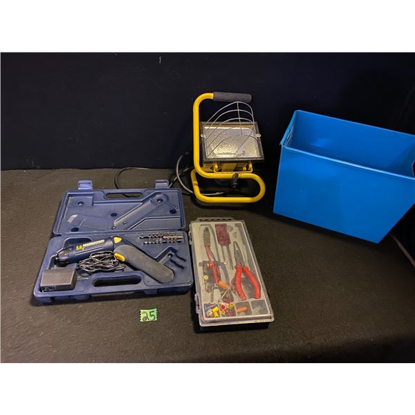Electric screw driver, work light, hand tools and more