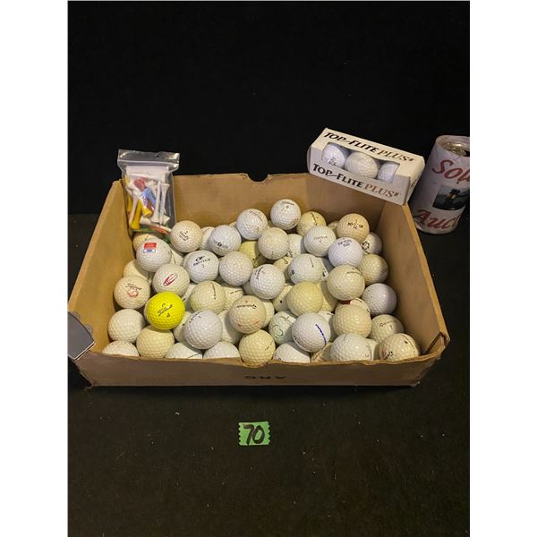 Golf balls and golf tees
