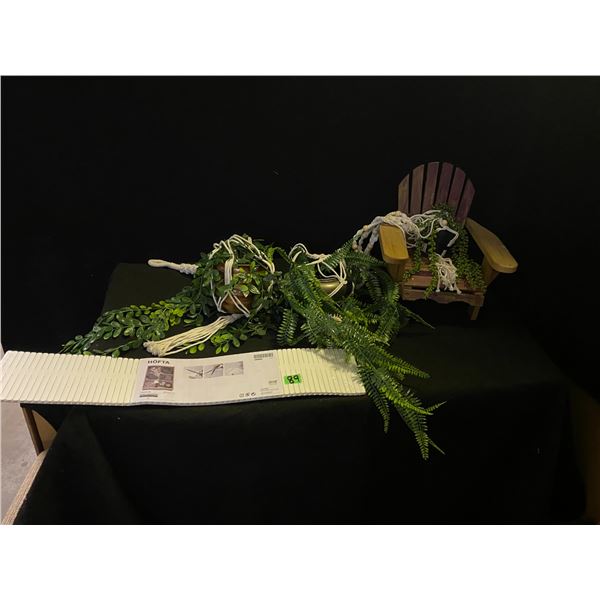 Home décor items including artificial plants and more