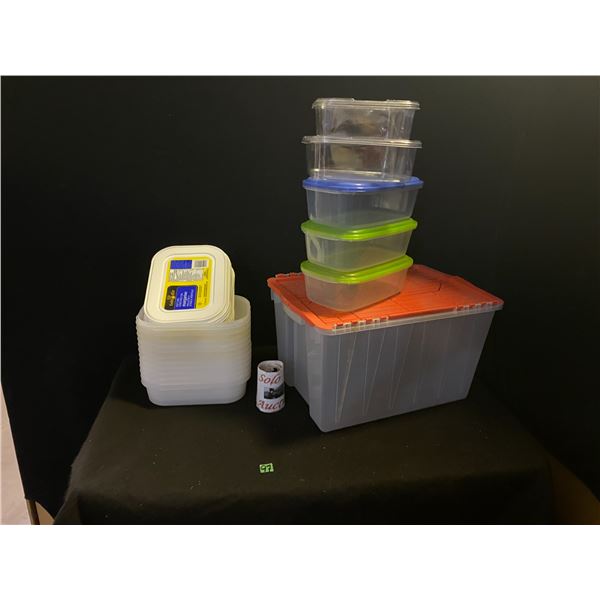 Large lot of storage containers