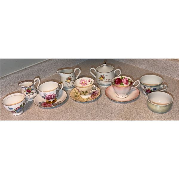 Bone China and Porcelain Tea Cups and Creamers by Royal Vale, Royal Albert, Made in Japan