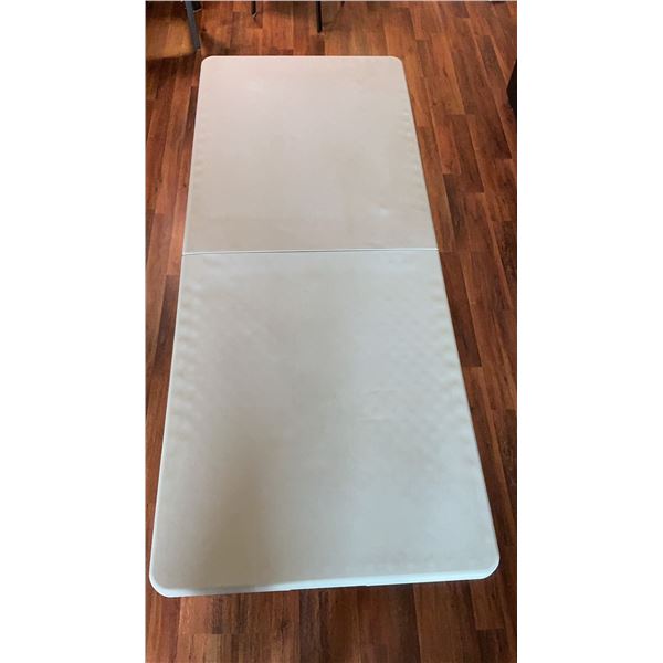 6’ Rectangular White Folding Table with Metal Legs