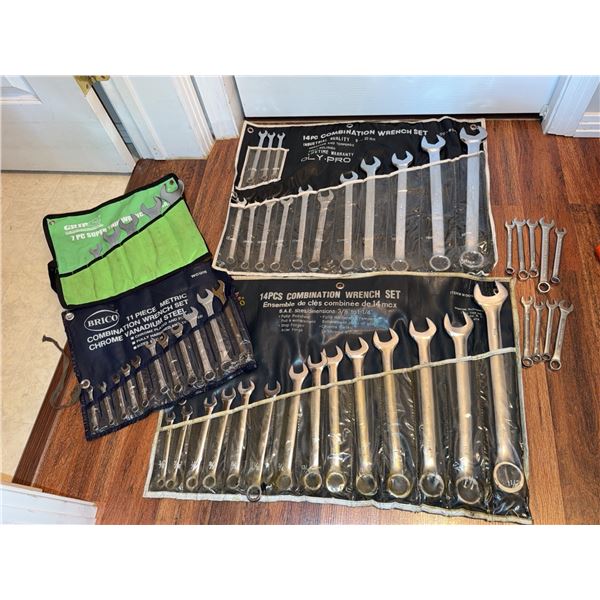 Combination Wrench Sets – OLY PRO, BRICO, GRIP – Metric and SAE, 53 Pieces