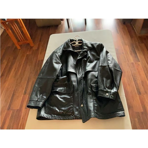 Weatherman Black Leather Jacket Size 44 Made in Canada