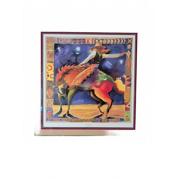 “Stella and Star” by Nancy Cawdrey Framed Art, 36x36 Inches