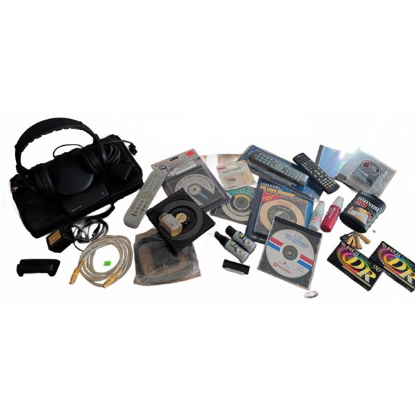 Electro Essentials Including Headphones, Remotes, CD/DVD Lens Cleaners and Accessories