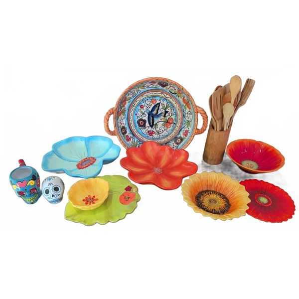 Hand-Painted Earthenware Serving Dish Set, Pier 1 Imports and Dan Farucci