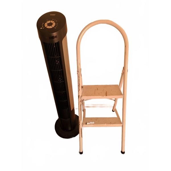 Step Ladder and Tower Fan Pair