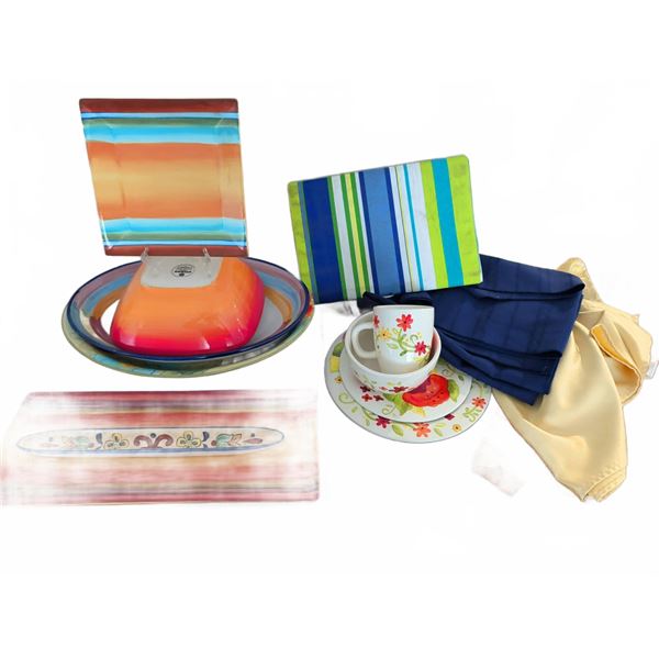 Ceramic Plates, Bowls, Cups, & Table Linens Collection