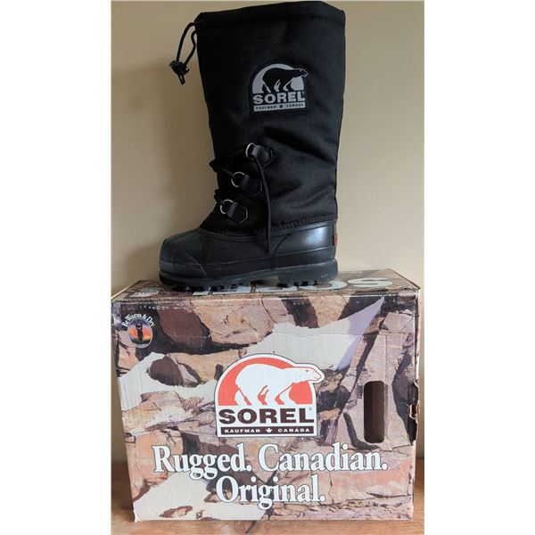 New Sorel Glacier II Women’s Winter Boots, Black, Size 7 With Box