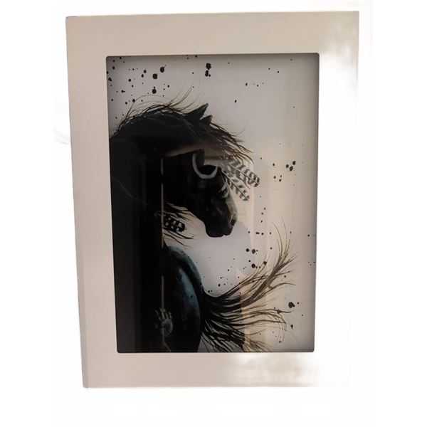 Framed Horse Artwork Print with White Matte