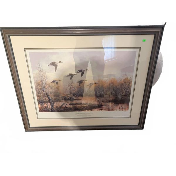 Willow Pond Memories by Robert E. Banks Ducks Unlimited 1990 Framed Print