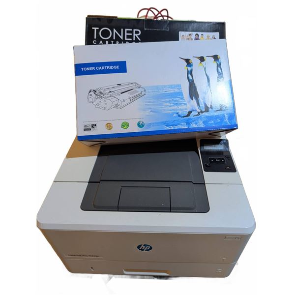 HP LaserJet Pro M402n Printer with Toner Cartridges and Paper